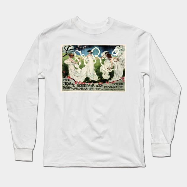 Prima Esposizione Internazionale d'Arte Decorativa Moderna Turin, Italy 1902 World Art Exhibition Long Sleeve T-Shirt by vintageposters